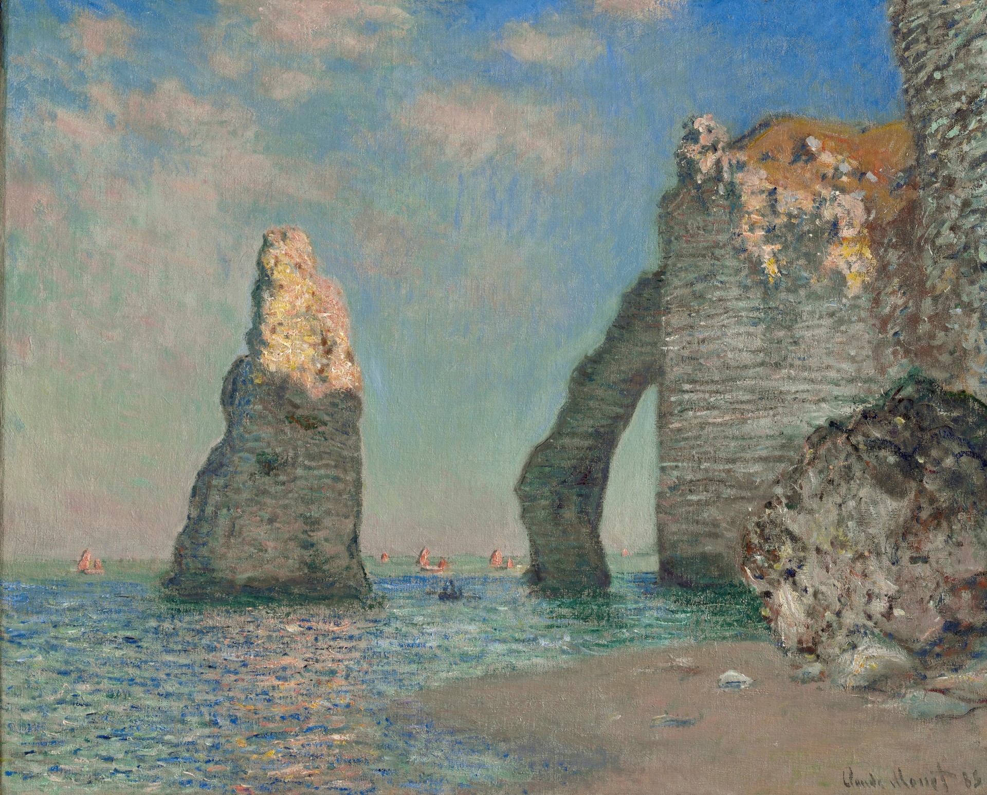 The Cliffs at Etretat - by Claude Monet