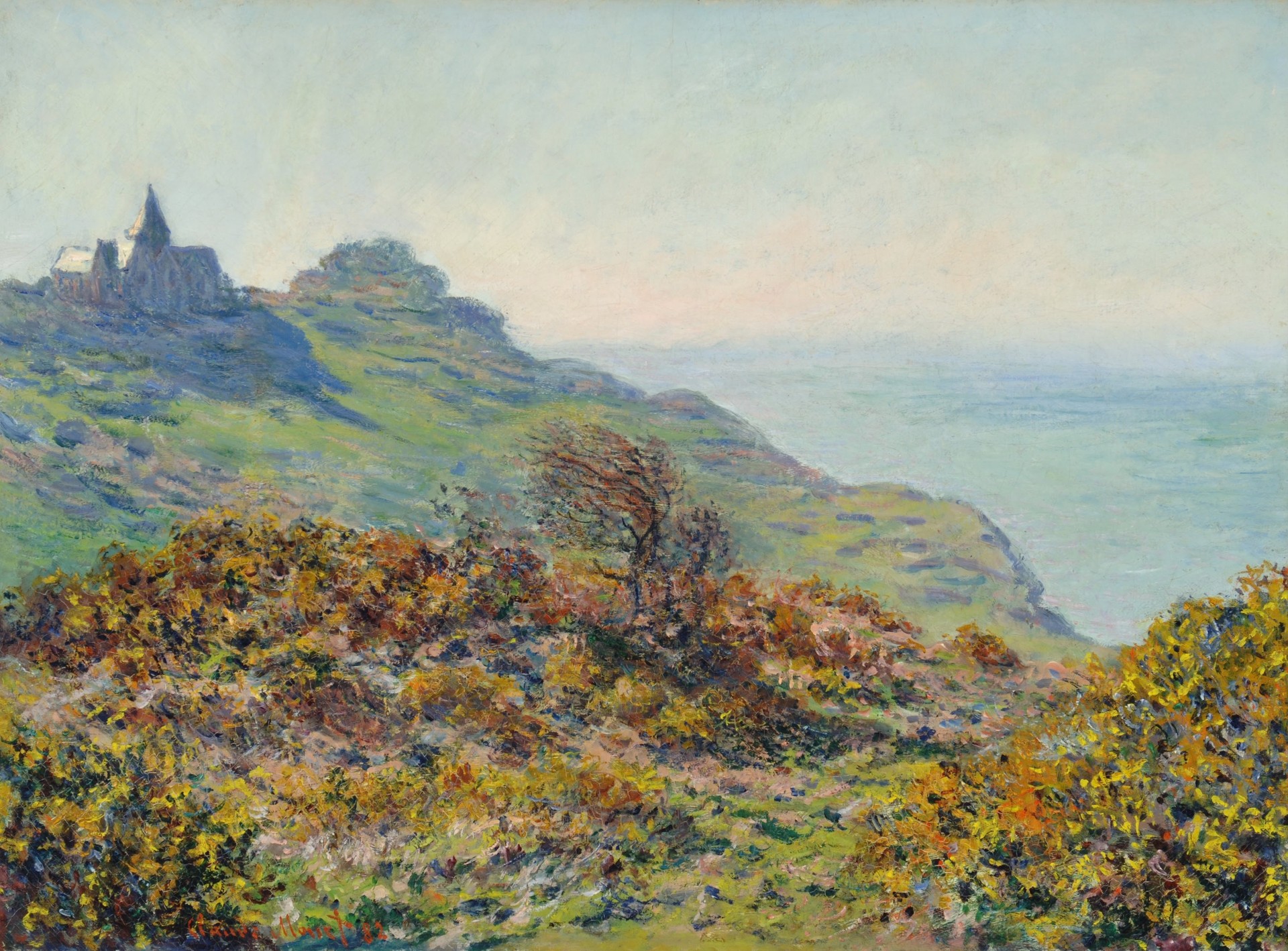 The Varengeville Church and the Moutiers Gorge - by Claude Monet