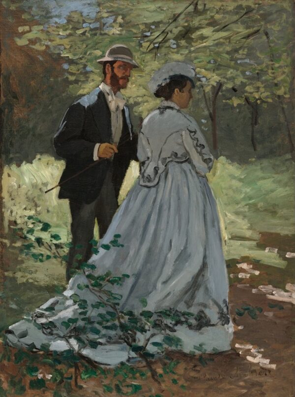 Bazille and Camille (Study for "Déjeuner sur l'Herbe") - by Claude Monet