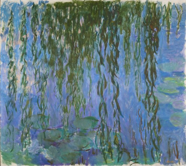 Water lilies and willow tree branches - by Claude Monet