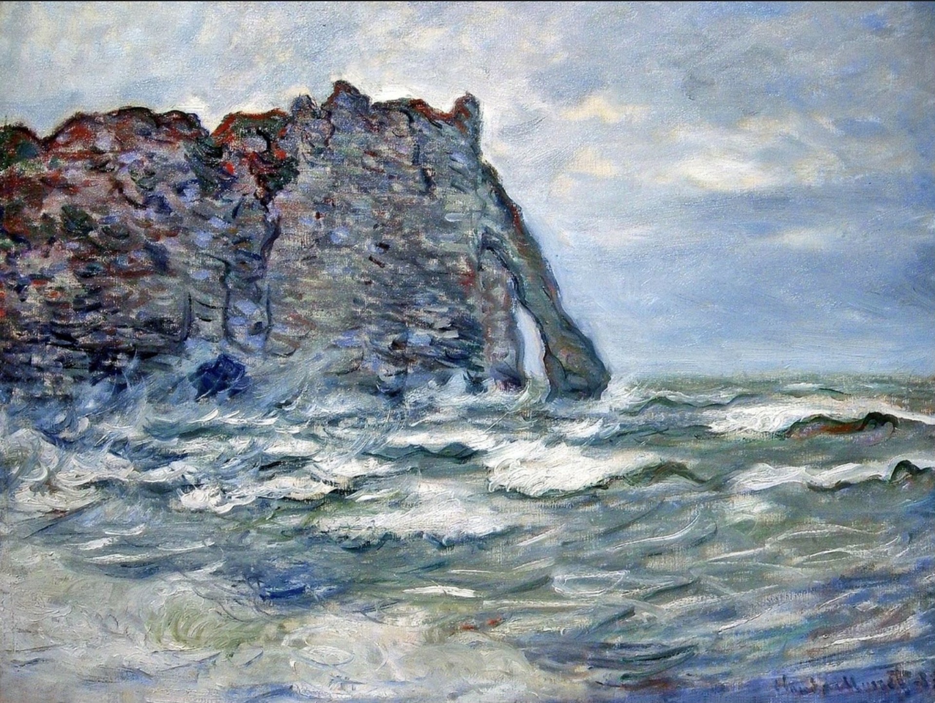 The Needle Rock and the Porte d'Aval - by Claude Monet