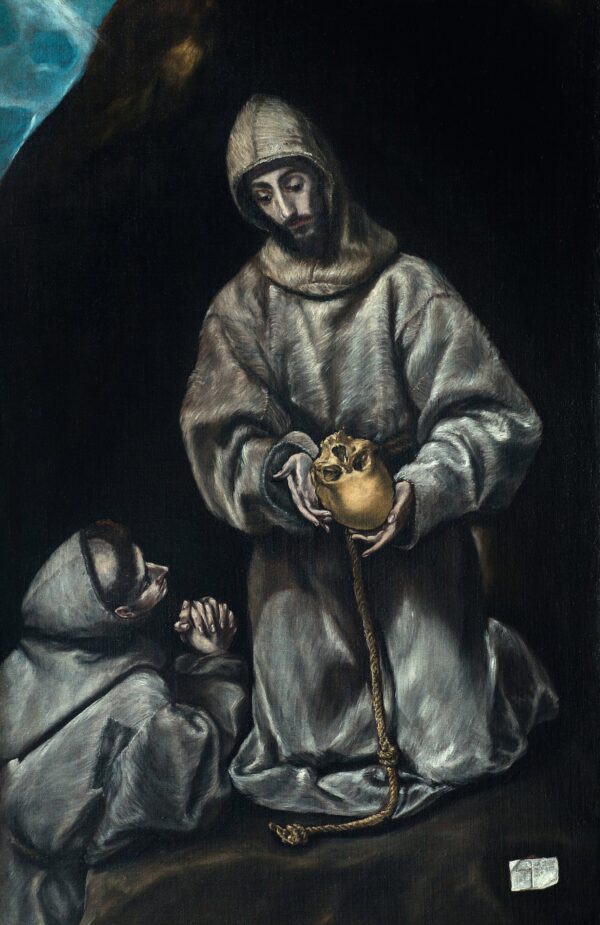 Saint Francis in Meditation with Brother Leo - by El Greco