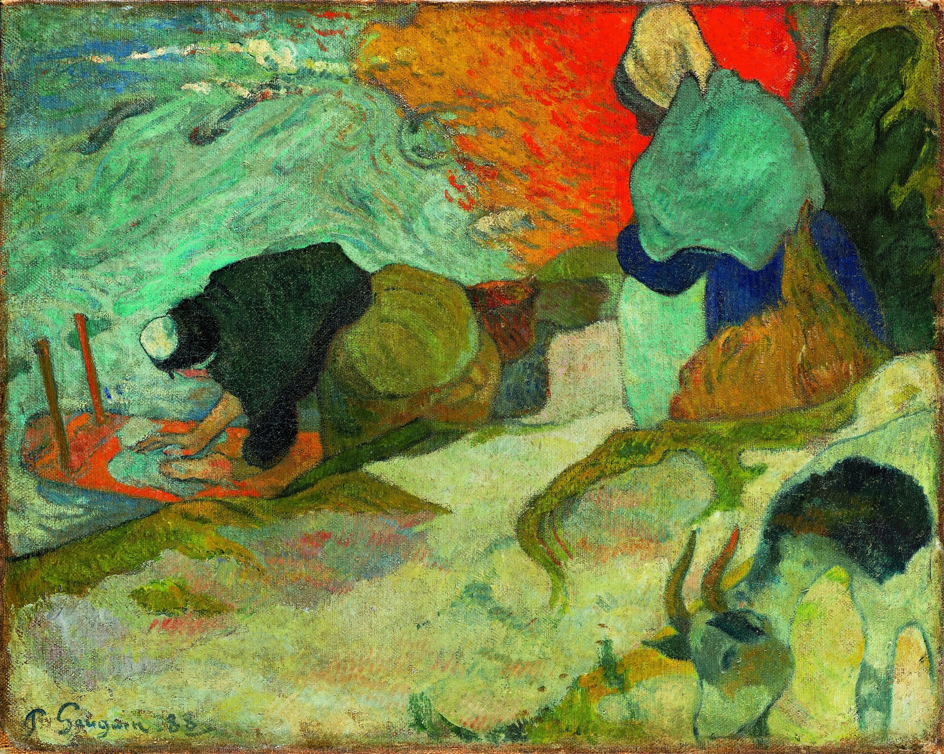 Laveuses ¨¤ Arles (Washerwomen in Arles) - by Paul Gauguin