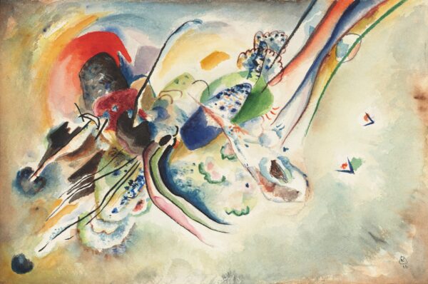 Composition (Study for "Bild mit zwei roten Flecken") - by Wassily Kandinsky