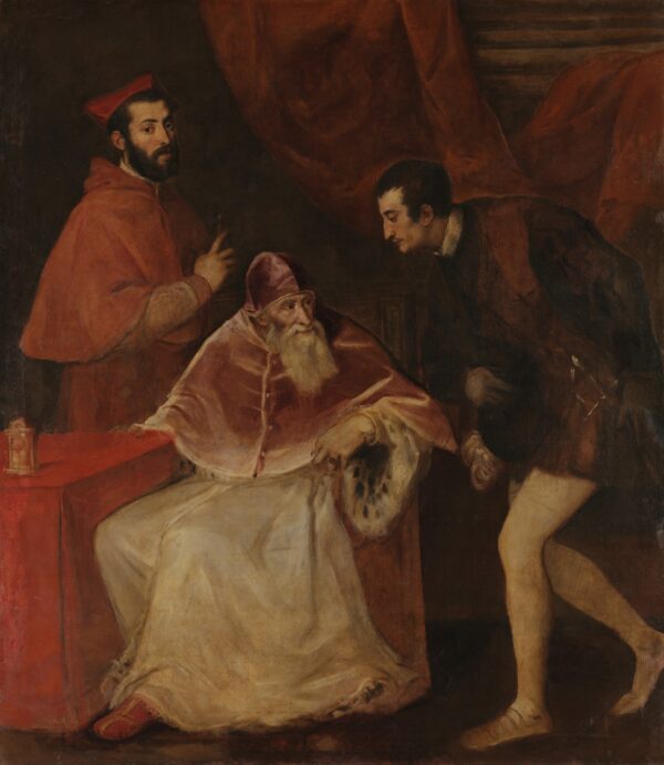 Portrait of Pope Paul III with His Grandsons - by Titian