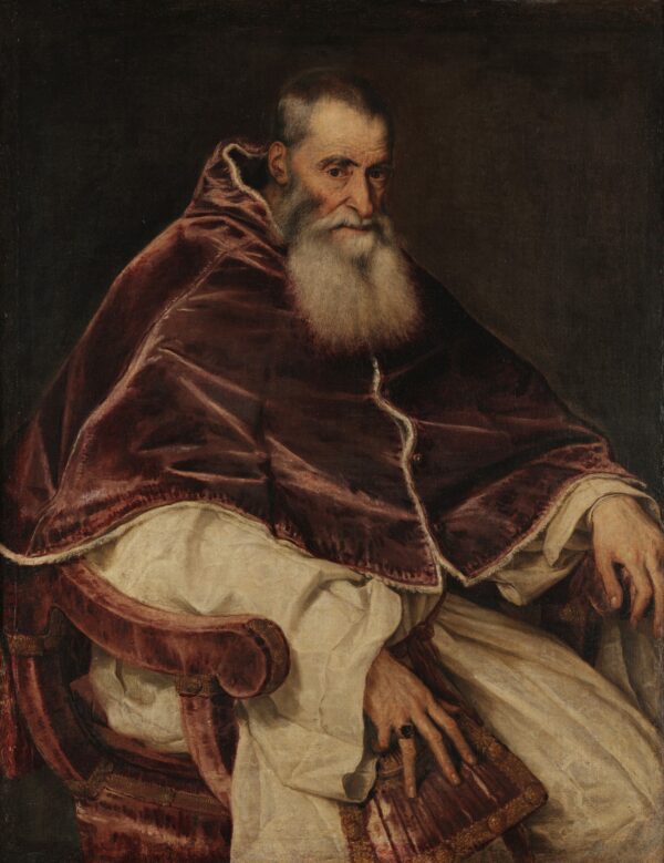 Portrait of Pope Paul III Without Cap - by Titian