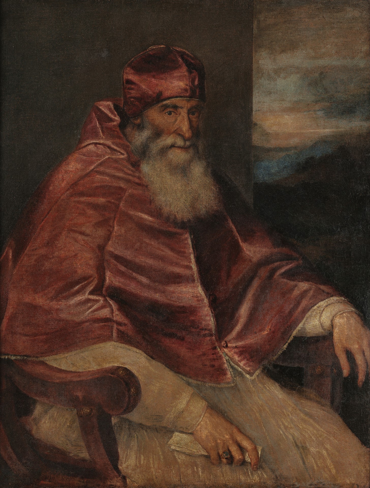 Portrait of Pope Paul III with ‘Camauro’ - by Titian