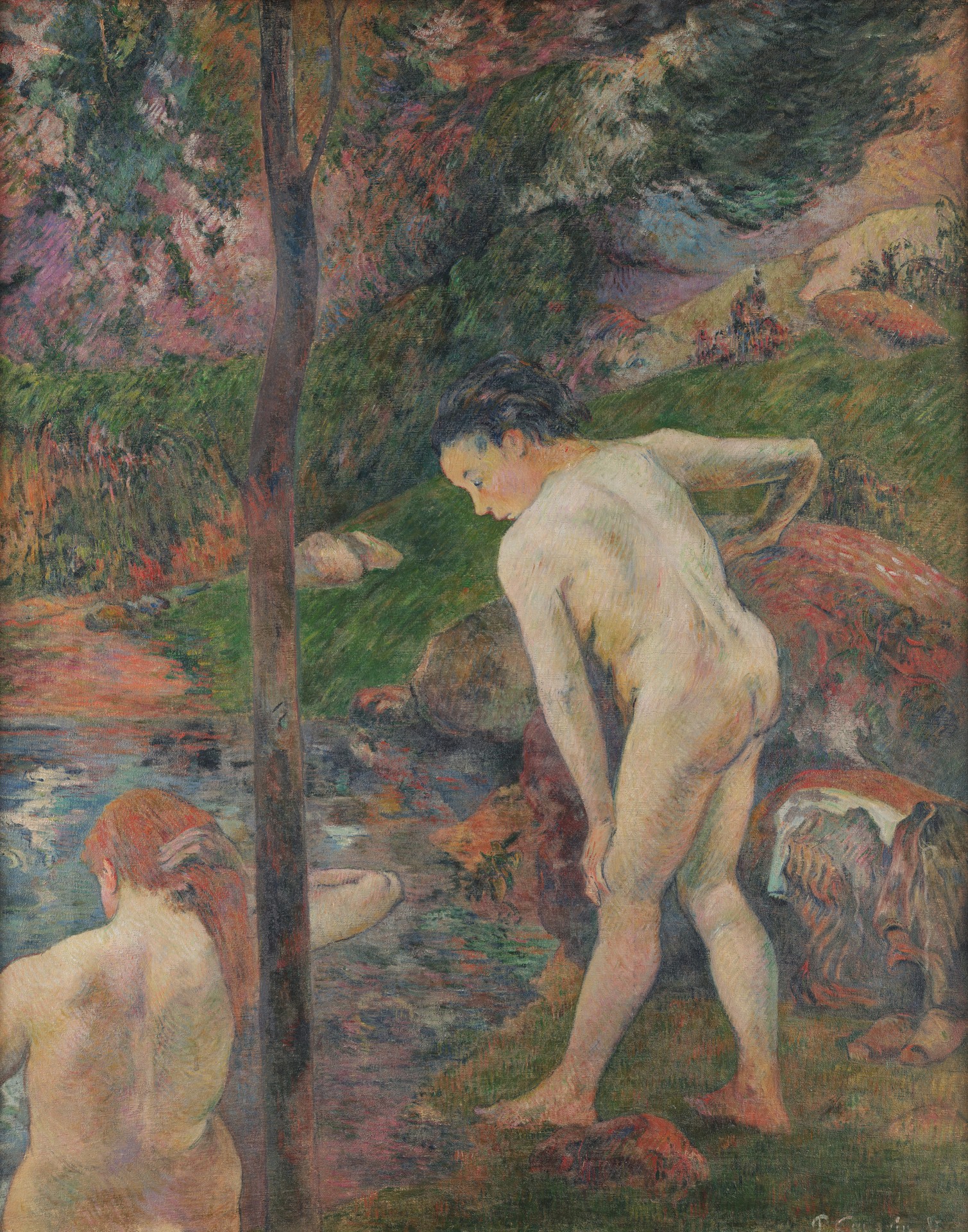 Bather in Brittany - by Paul Gauguin