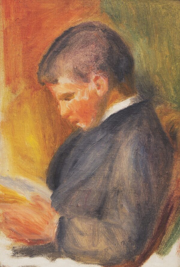 Pierre Renoir Reading - by Pierre-Auguste Renoir