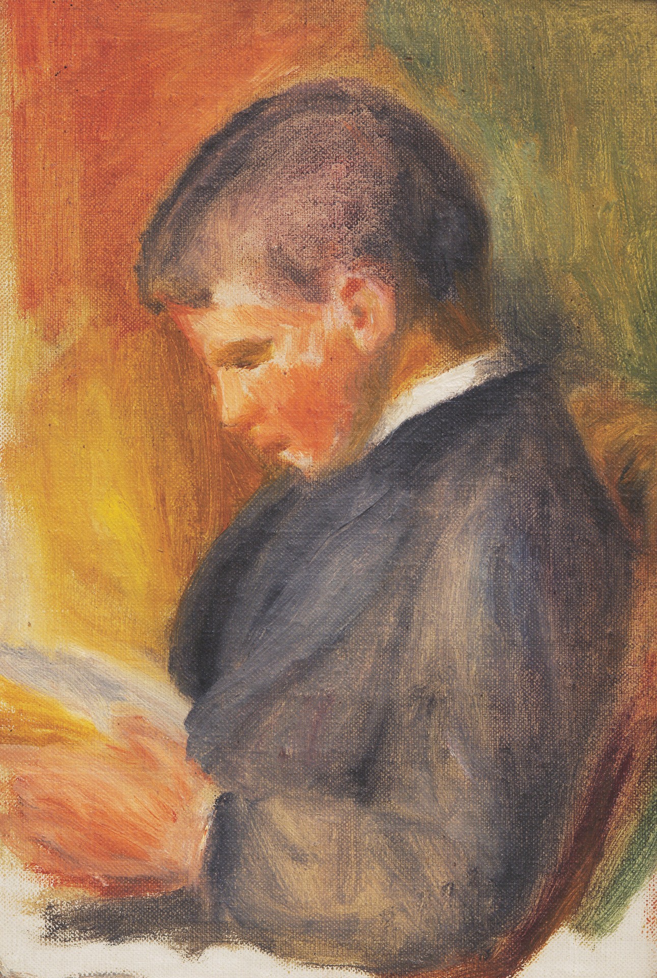 Pierre Renoir Reading - by Pierre-Auguste Renoir