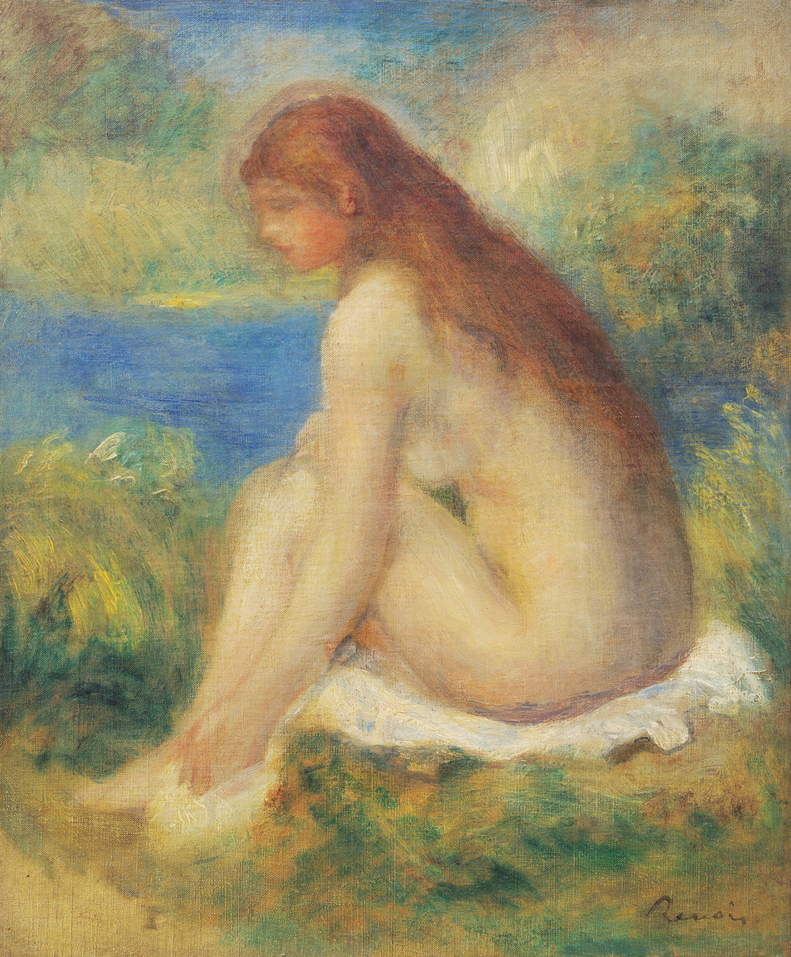 Nude Woman Sitting - by Pierre-Auguste Renoir