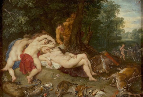 Sátiros que espían a Diana y sus ninfas - by Peter Paul Rubens