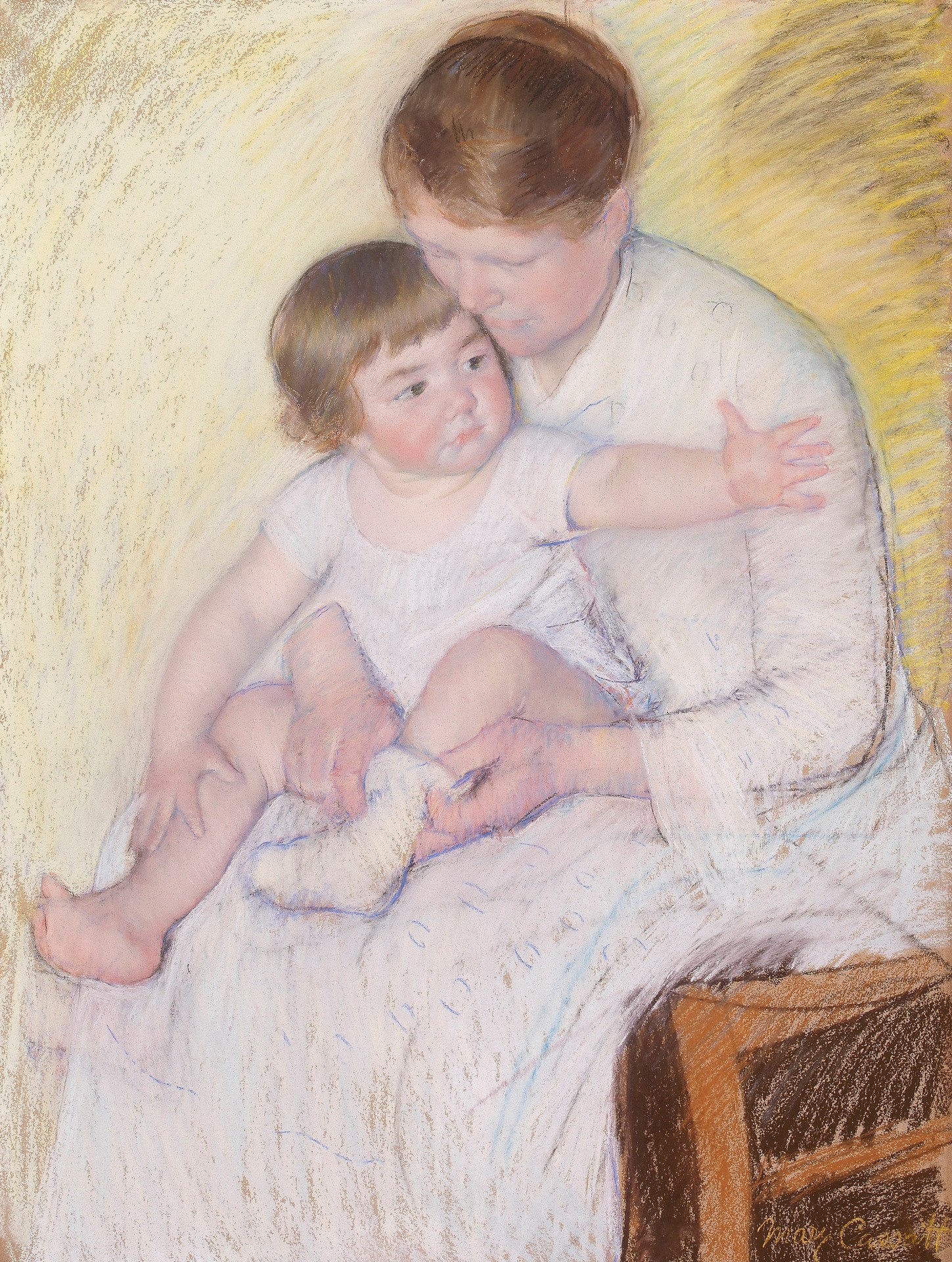 The Stocking - by Mary Cassatt
