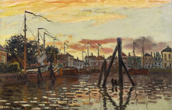 The Port of Zaandam - by Claude Monet