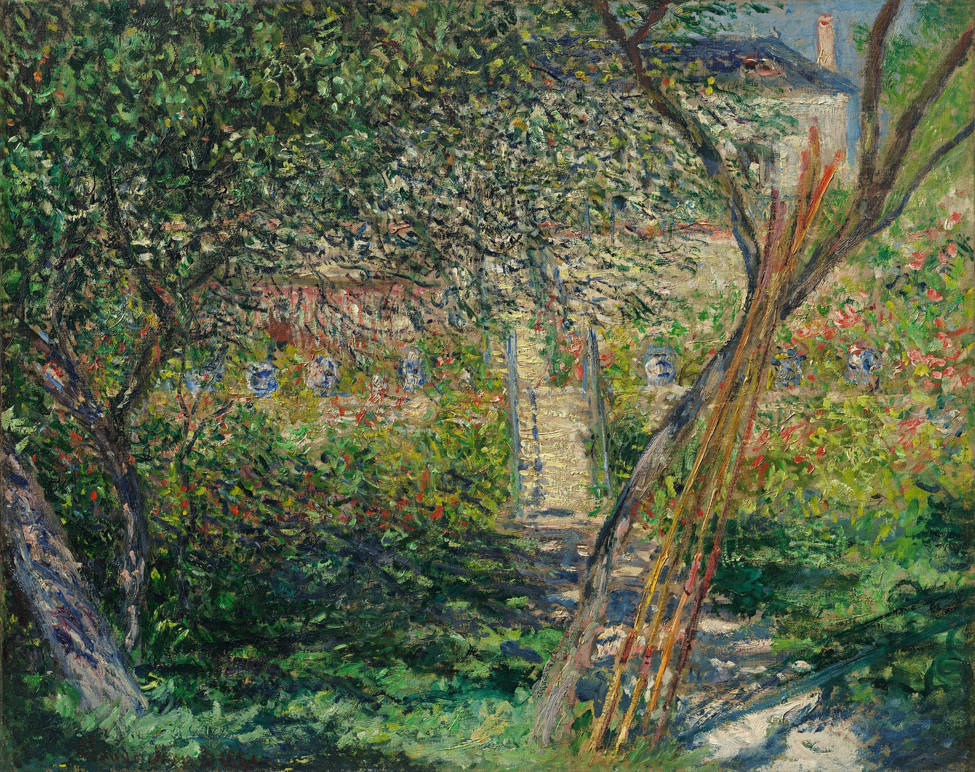The Garden at Vétheuil - by Claude Monet