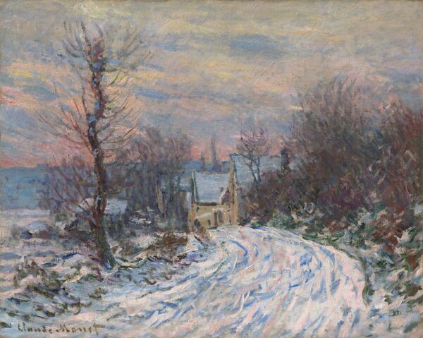 Coming into Giverny in Winter - by Claude Monet