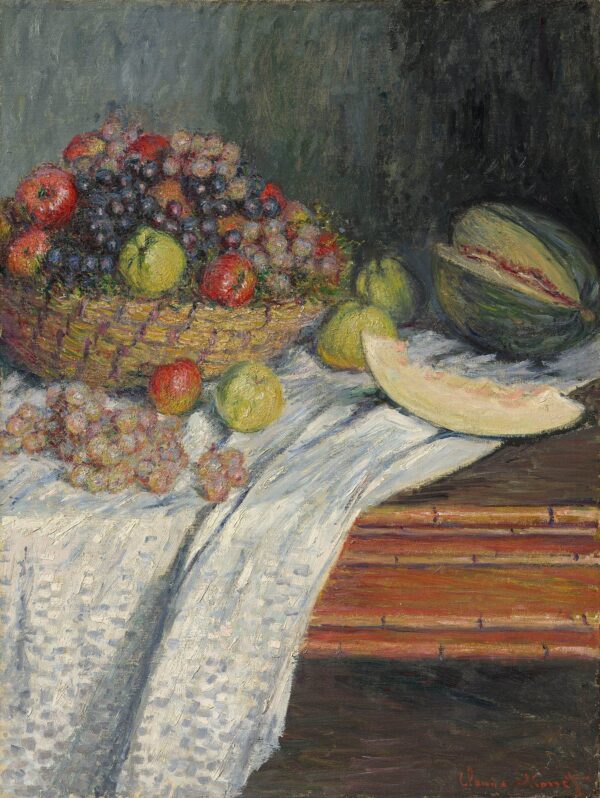 Still Life with a Honeydew Melon - by Claude Monet