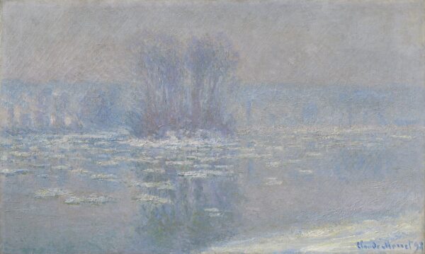 Floes at Bennecourt - by Claude Monet
