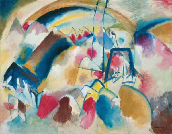 Landscape with Church (Landscape with Red Spots I) - by Wassily Kandinsky