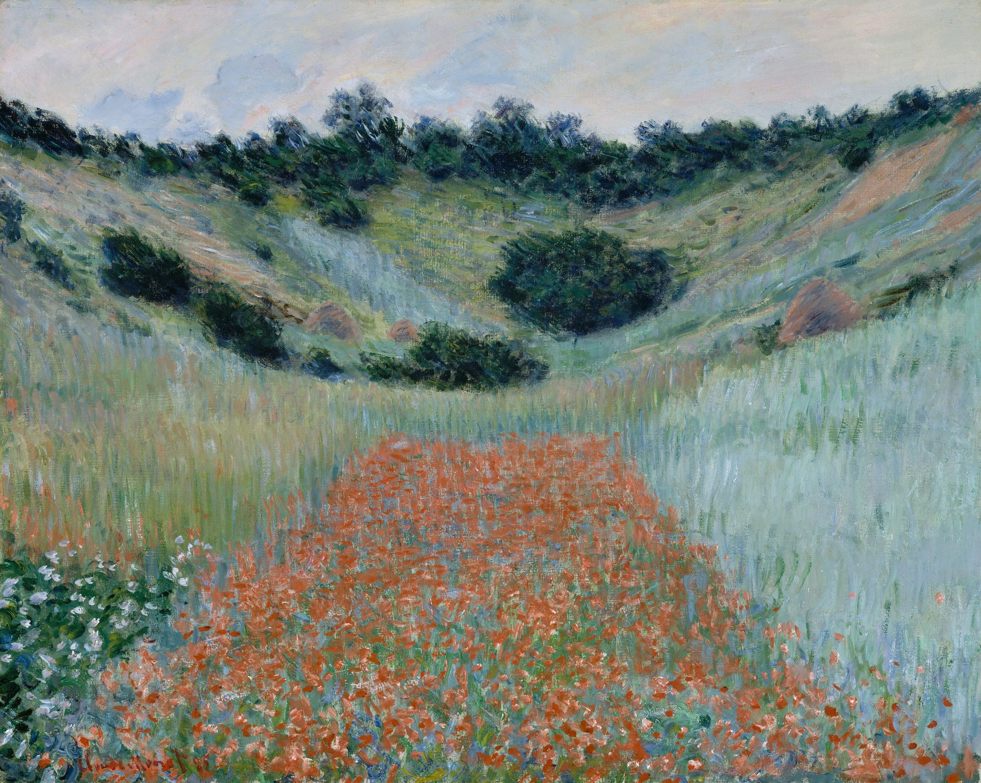Poppy Field in a Hollow near Giverny - by Claude Monet