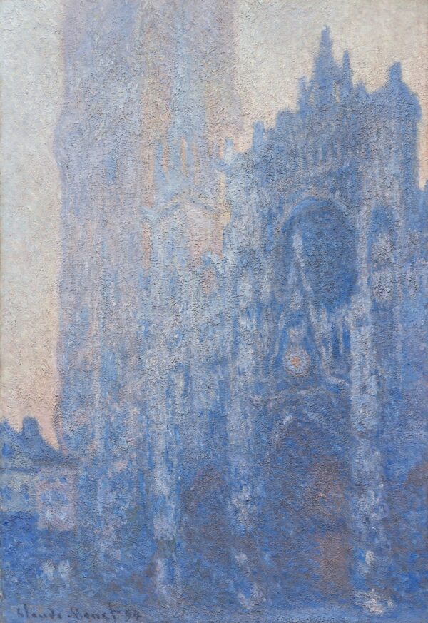 Rouen Cathedral Façade and Tour d'Albane (Morning Effect) - by Claude Monet
