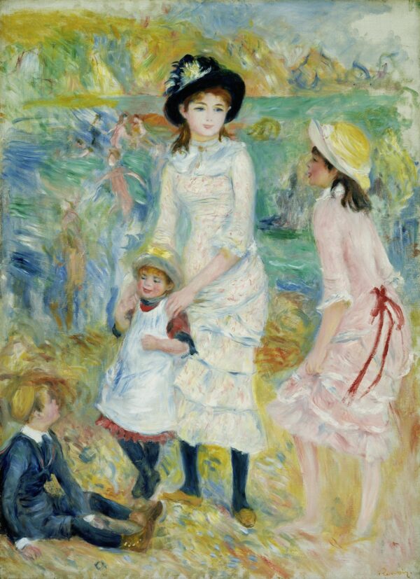 Children on the Seashore, Guernsey - by Pierre-Auguste Renoir