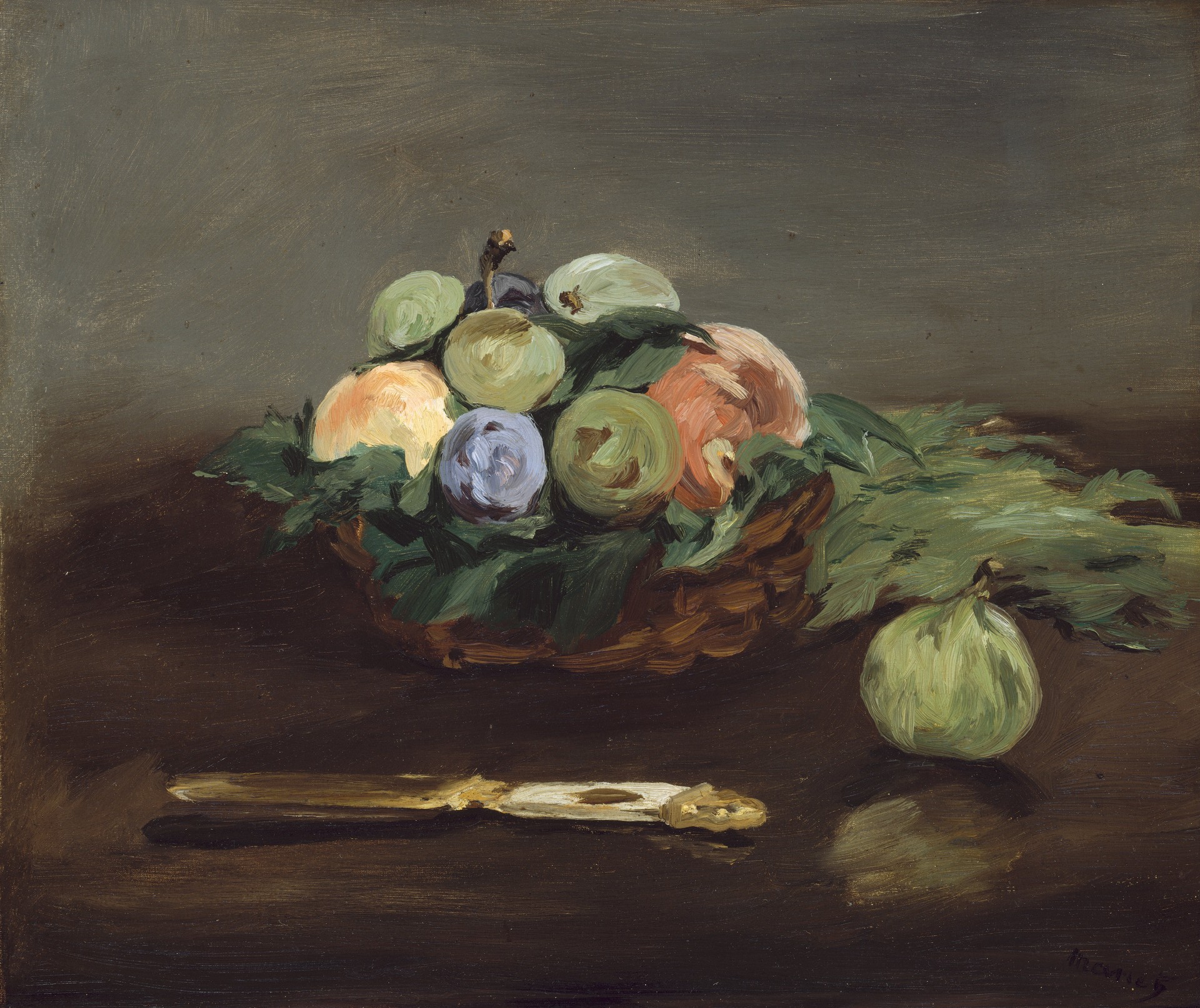 Basket of Fruit - by Édouard Manet