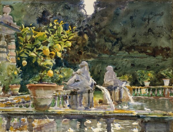 Villa di Marlia, Lucca: A Fountain - by John Singer Sargent