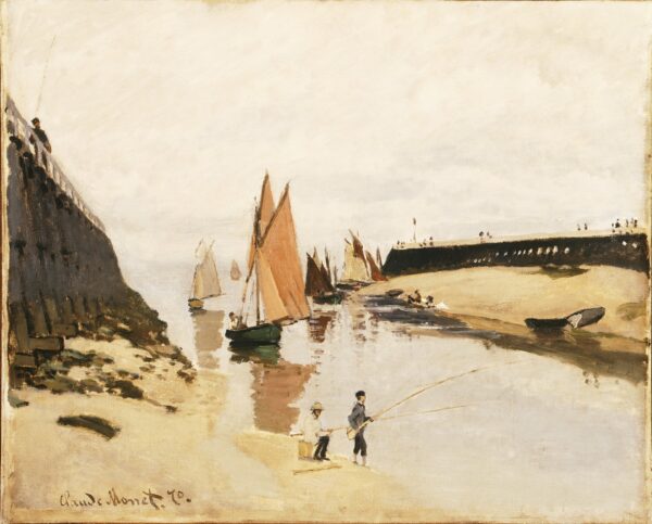 Breakwater at Trouville, Low Tide - by Claude Monet
