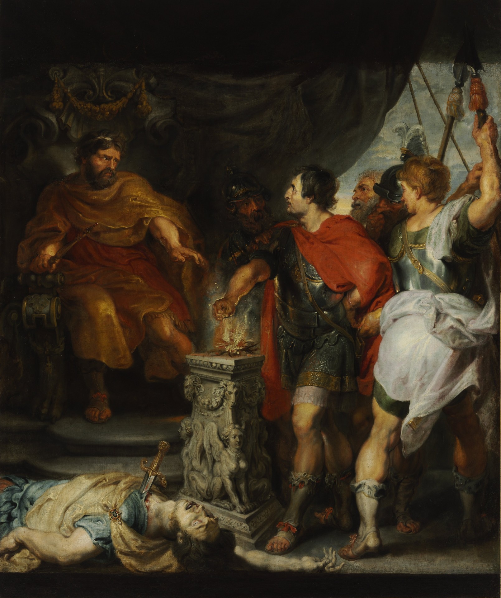 Mucius Scaevola before Lars Porsenna - by Peter Paul Rubens