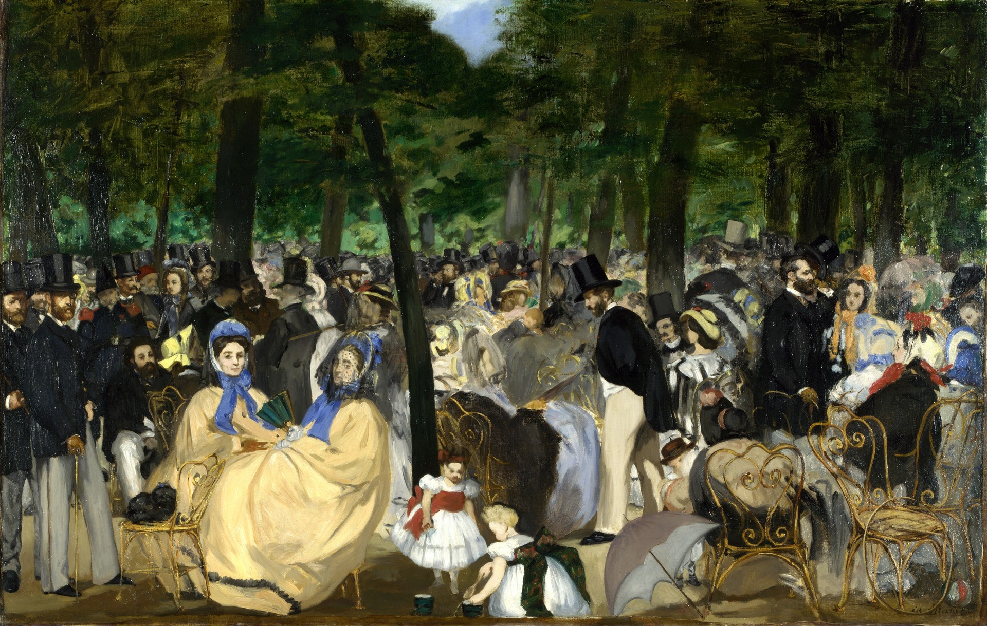Music at the Tuileries (National Gallery & Dublin City Gallery The Hugh Lane) - by ?douard Manet