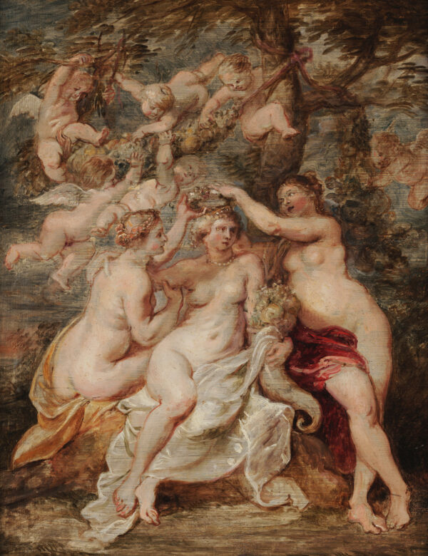 Nymphs Crowing the Goddess of Abundance - by Peter Paul Rubens