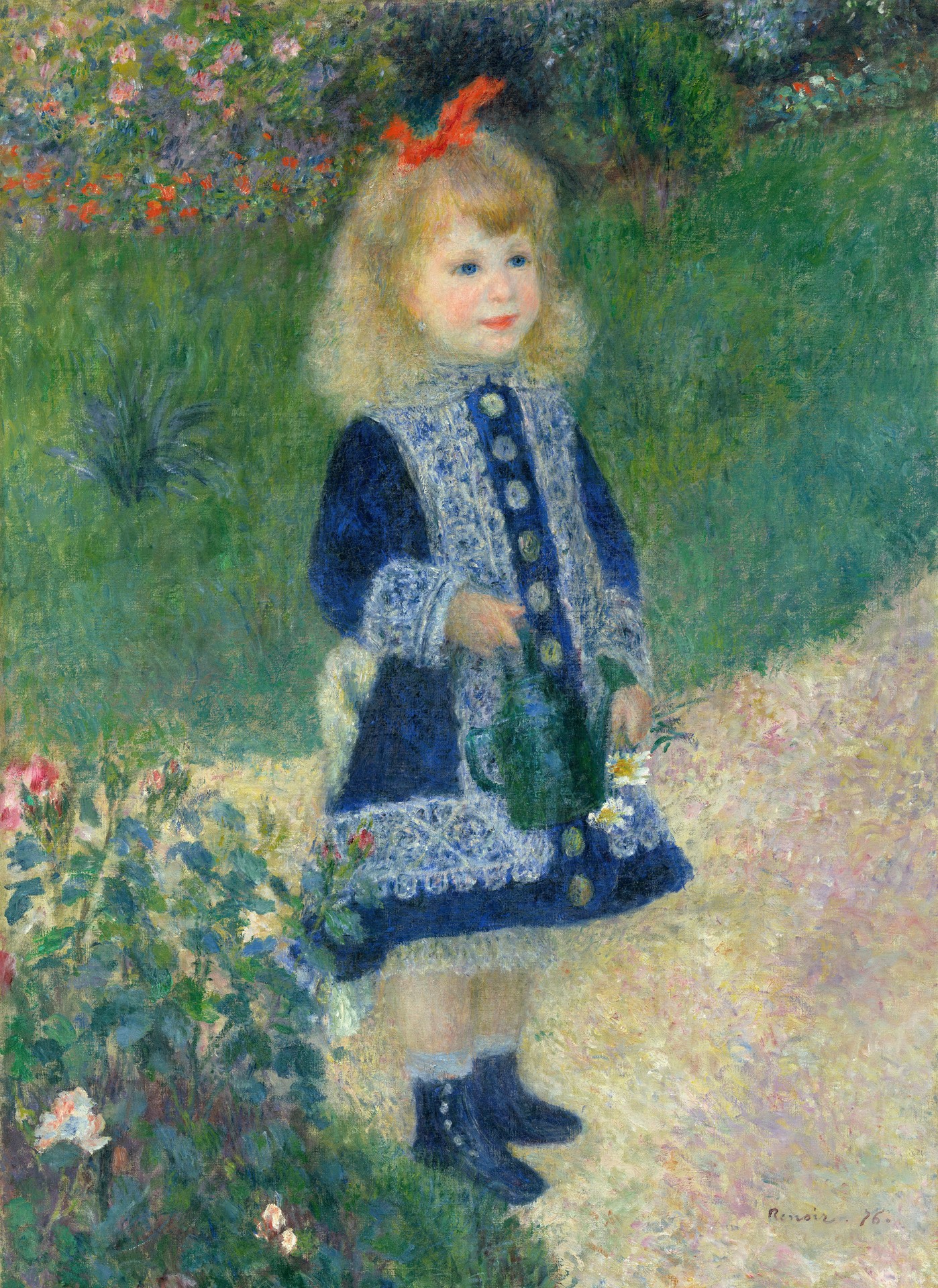 A Girl with a Watering Can - by Pierre-Auguste Renoir