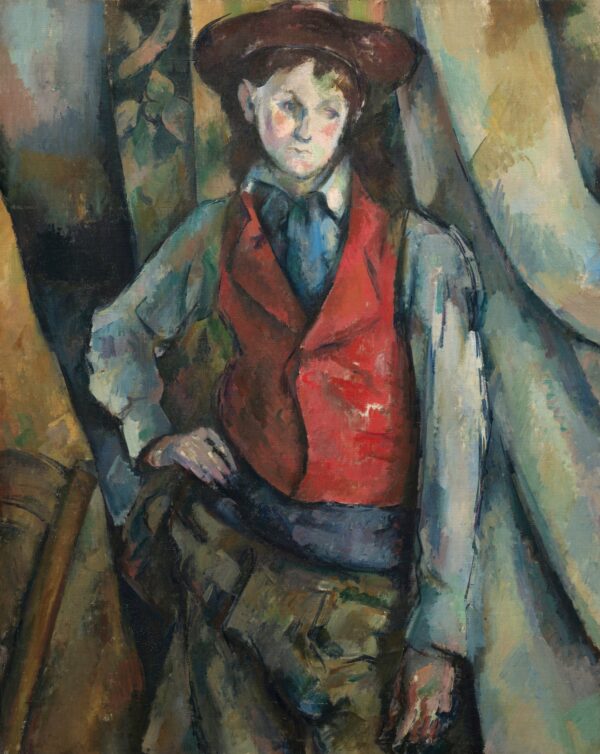 Boy in a Red Waistcoat - by Paul Cézanne