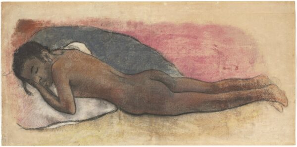 Reclining Nude (recto) - by Paul Gauguin