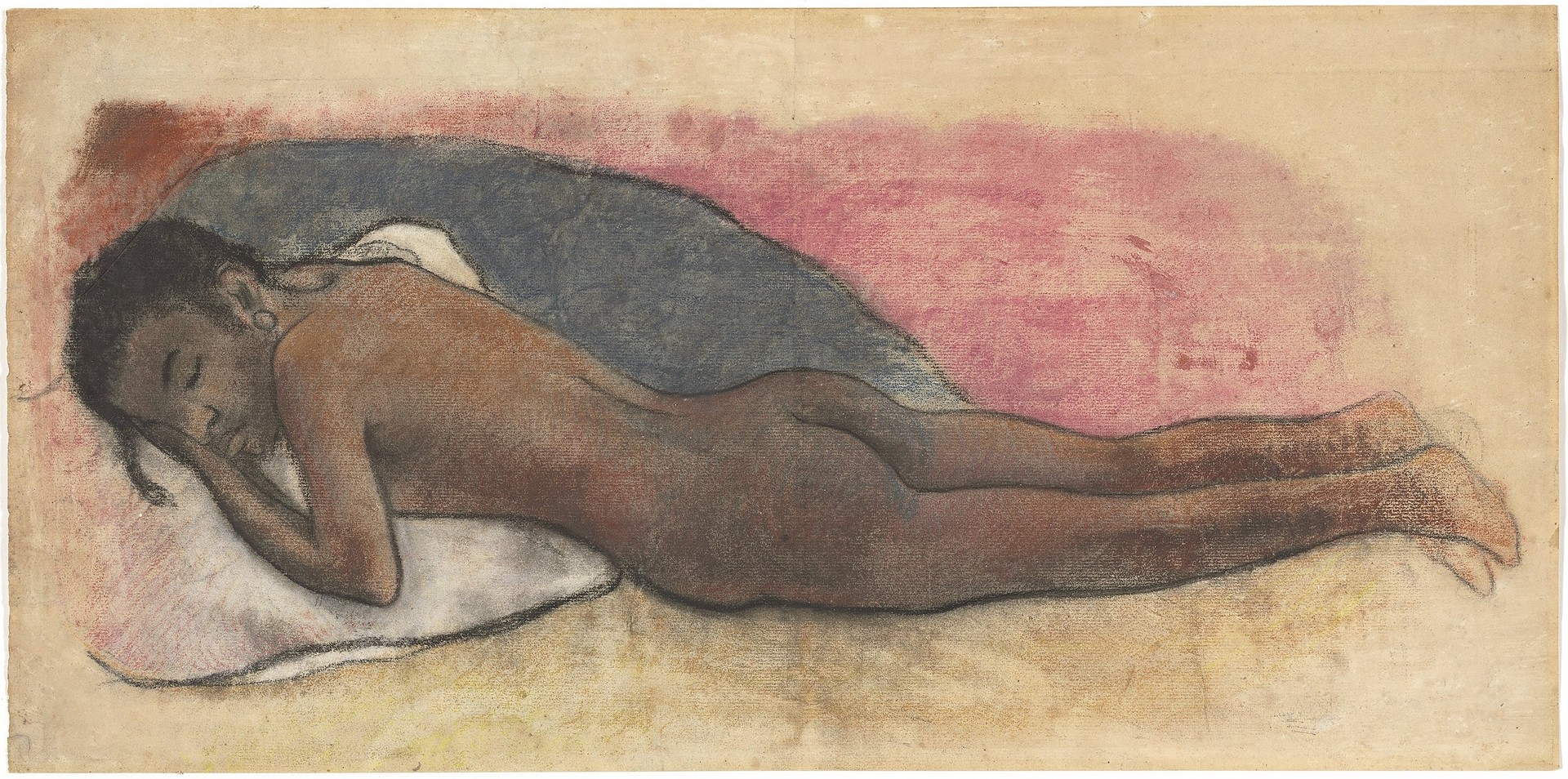 Reclining Nude (recto) - by Paul Gauguin