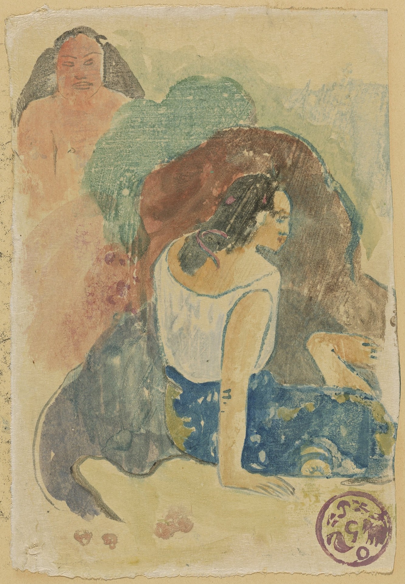 Arearea no Varua Ino (Words of the Devil) (recto) - by Paul Gauguin