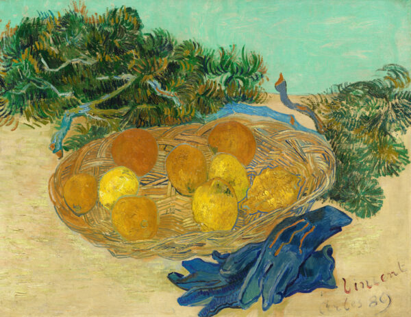 Still Life of Oranges and Lemons with Blue Gloves - by Vincent van Gogh