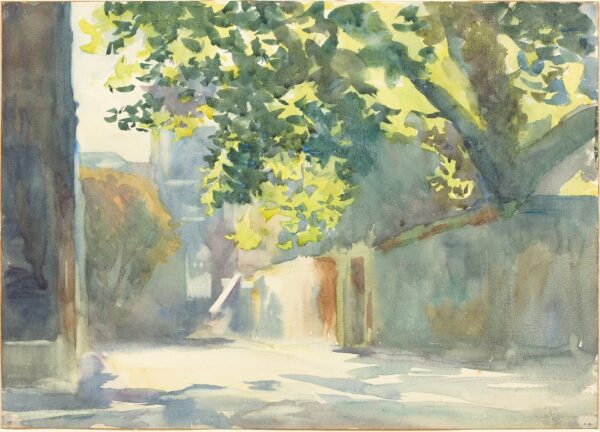 Sunlit Wall Under a Tree - by John Singer Sargent