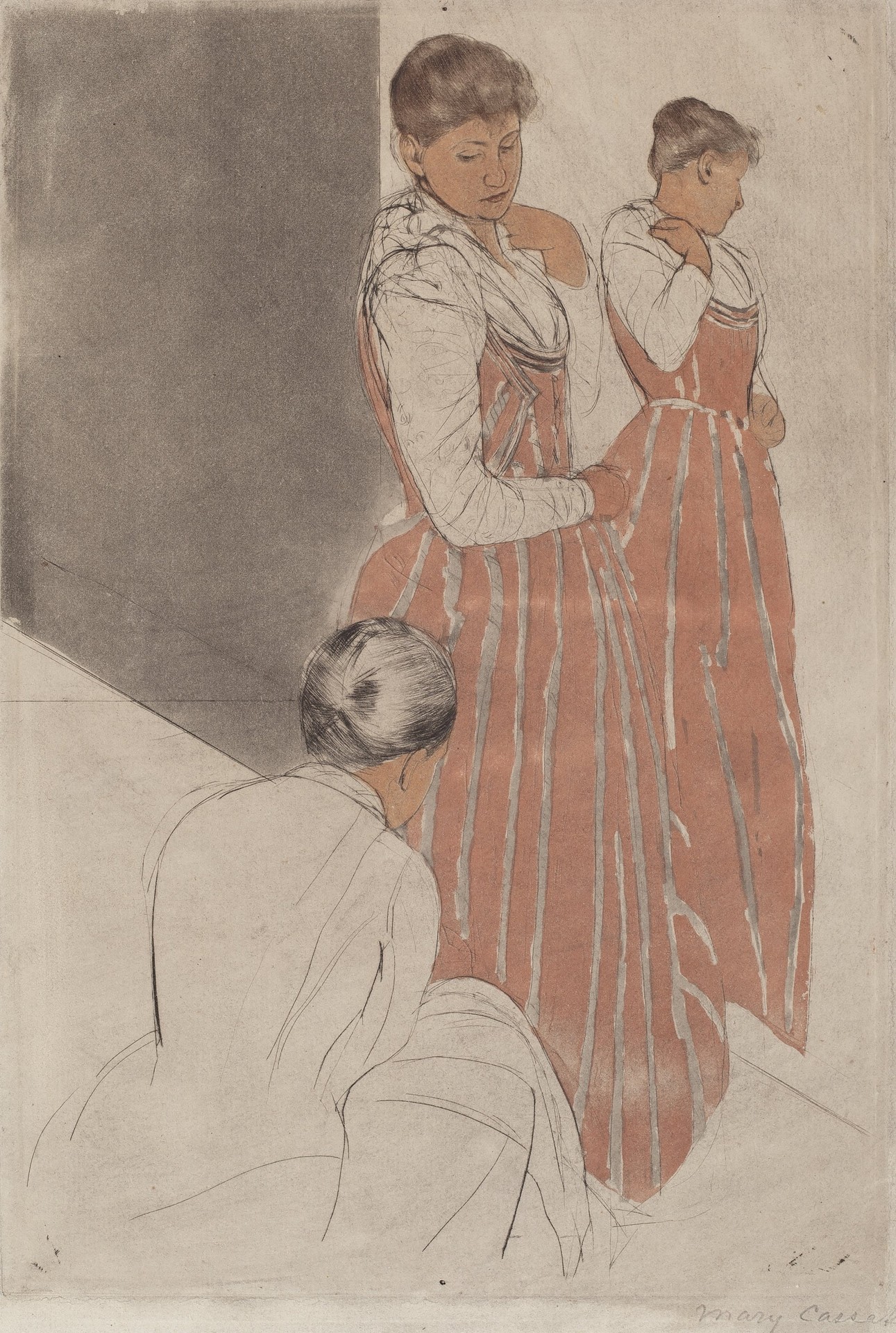 The Fitting - by Mary Cassatt