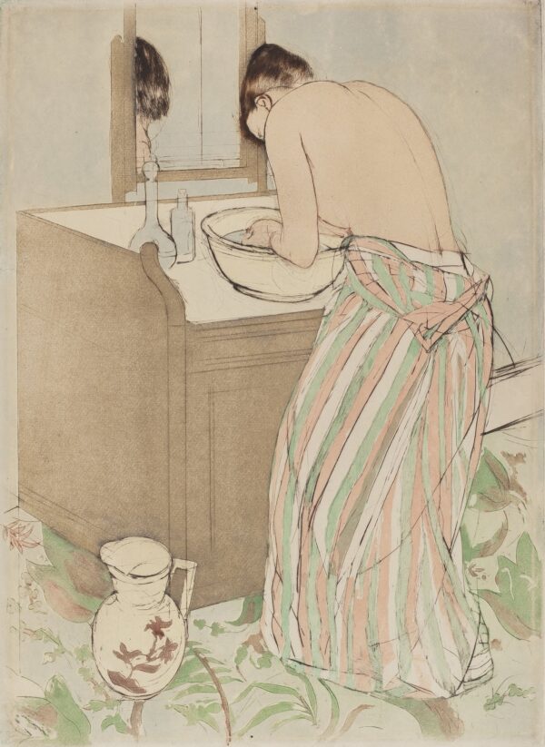 Woman Bathing - by Mary Cassatt