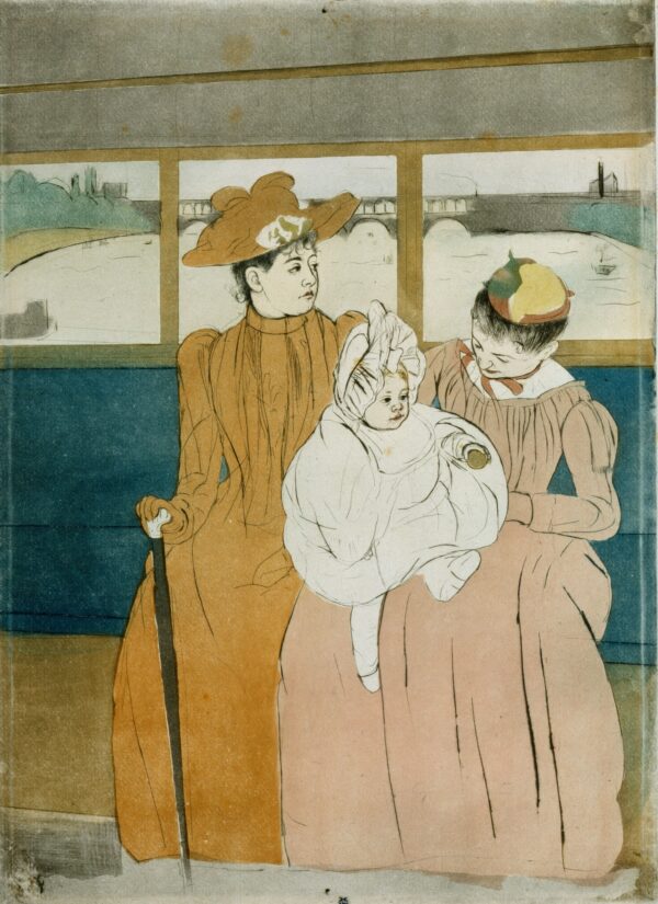 In the Omnibus - by Mary Cassatt