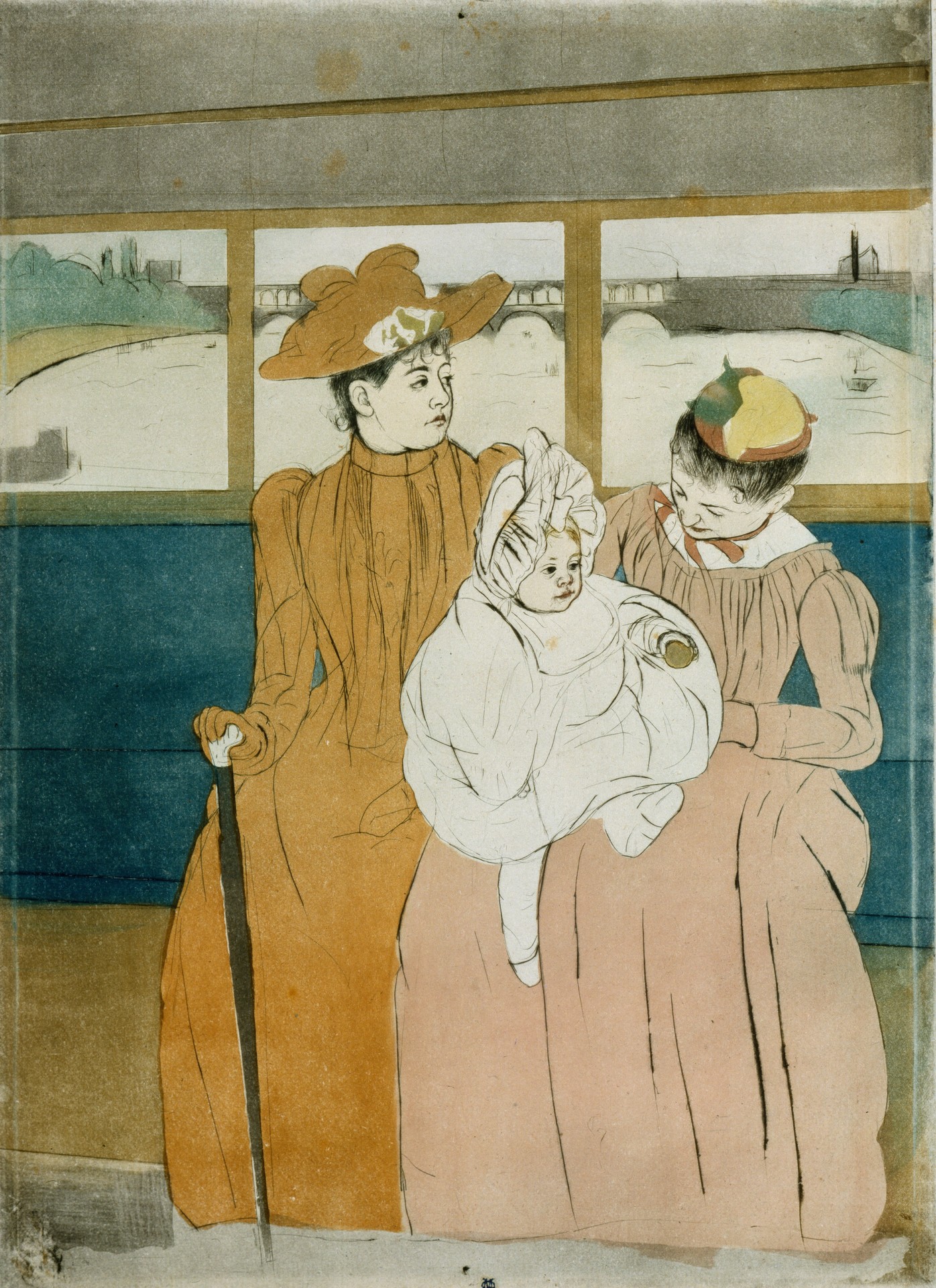 In the Omnibus - by Mary Cassatt