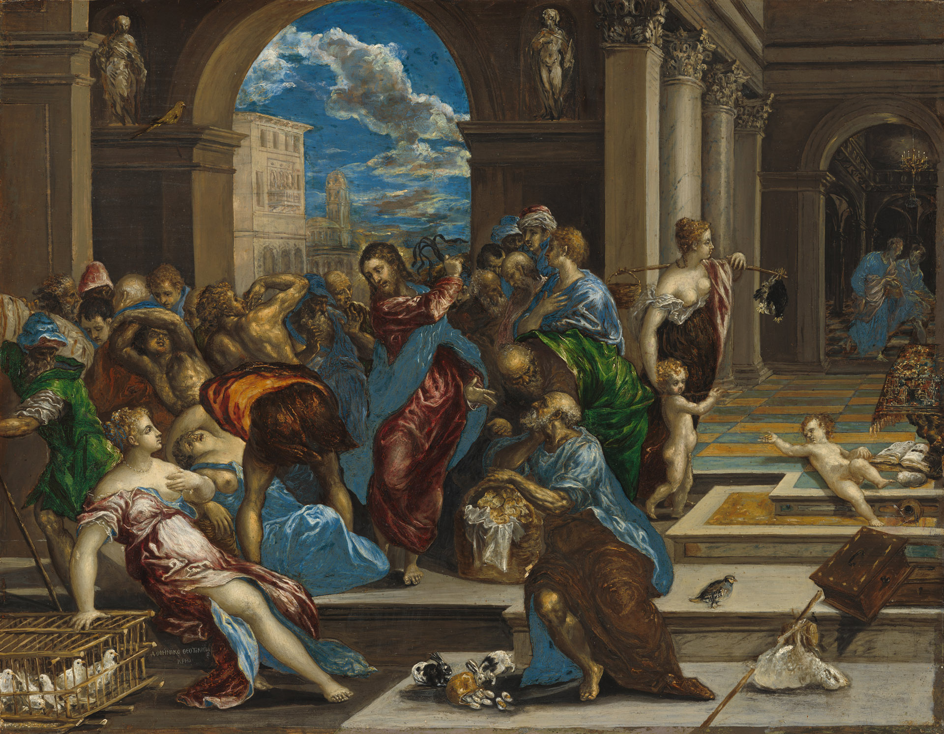 Christ Cleansing the Temple - by El Greco