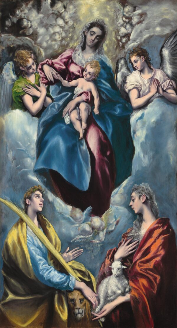 Madonna and Child with Saint Martina and Saint Agnes - by El Greco