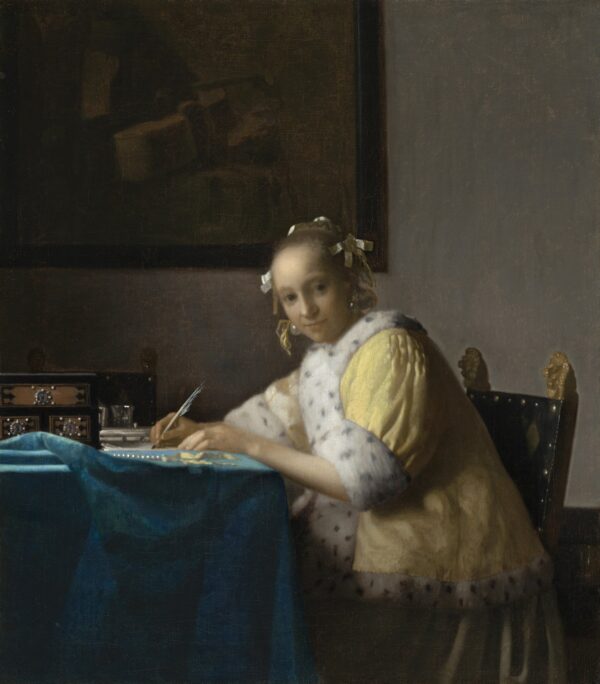 A Lady Writing - by Johannes Vermeer