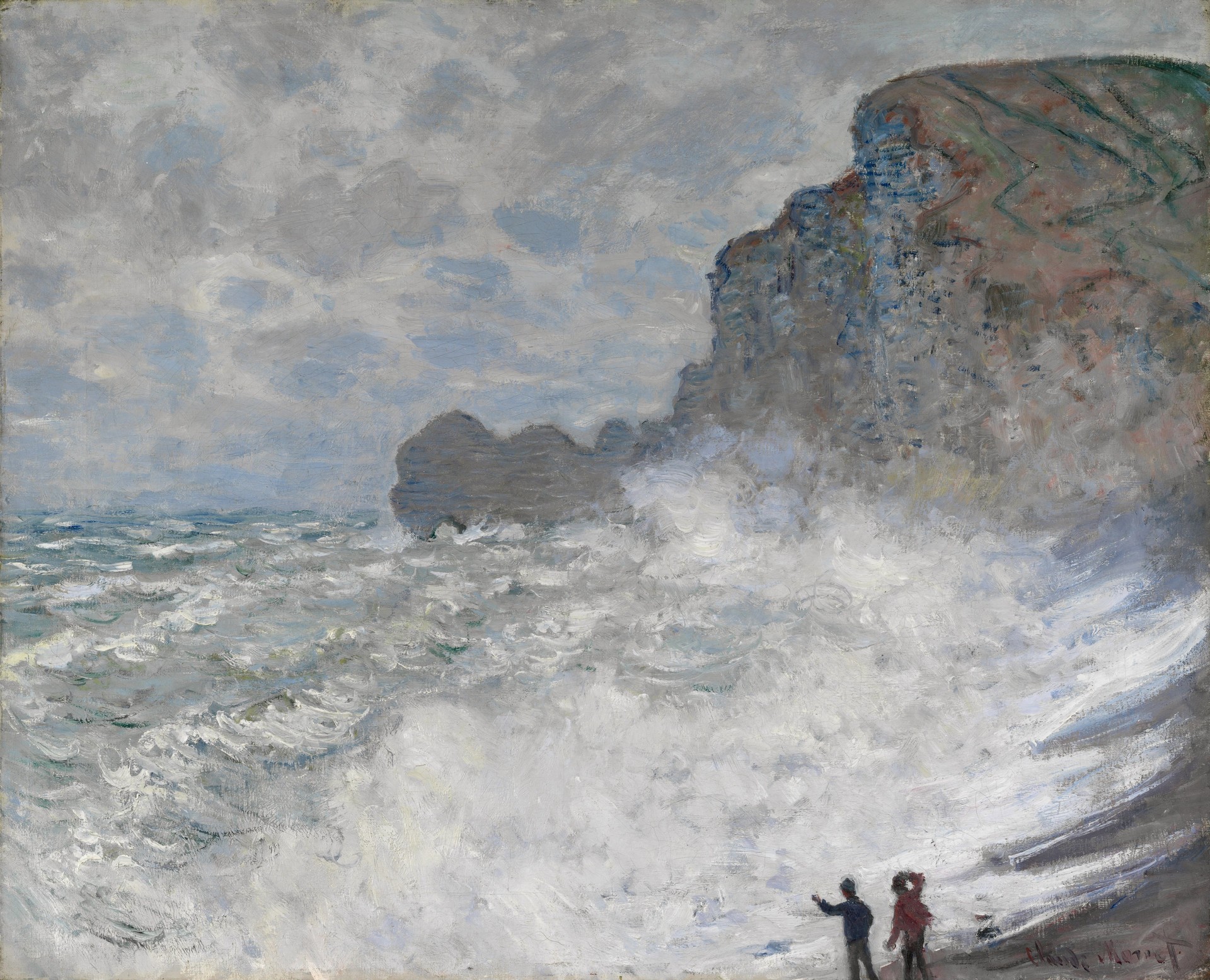 Rough weather at Étretat - by Claude Monet