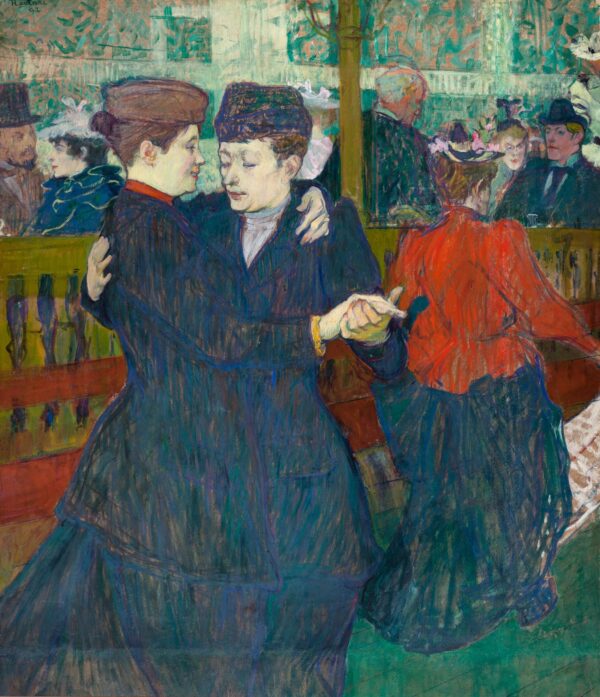 At the Moulin-Rouge, Two Women Waltzing - by Henri de Toulouse-Lautrec