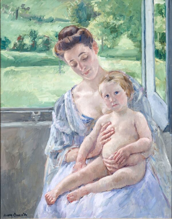 Mother and Child in the Conservatory - by Mary Cassatt