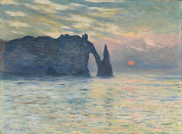 The Cliff, Étretat, Sunset - by Claude Monet
